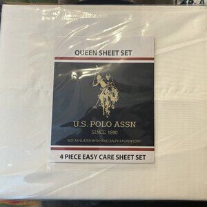 U.S. Polo Assn. Queen Sheet Set - White - Brand New